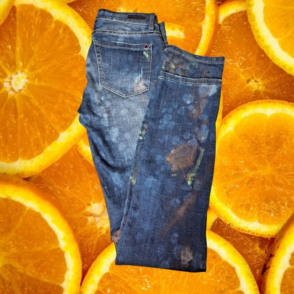 Blank‎ NYC Distressed Skinny Jeans Artsy Design Denim Pants Size 27